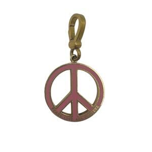 Juicy Couture Peace Sign Keychain Charm Enamel & Pave Rhinestone